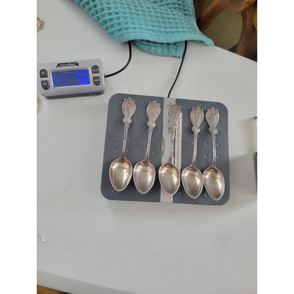 Schulz and Fischer Sterling set of 5 spoons TSPN Faralone 5oz - Picture 2 of 7
